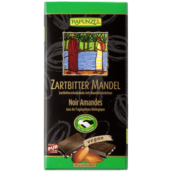 CHOCOLAT BIO NOIR 55% ECLATS D'AMANDES 