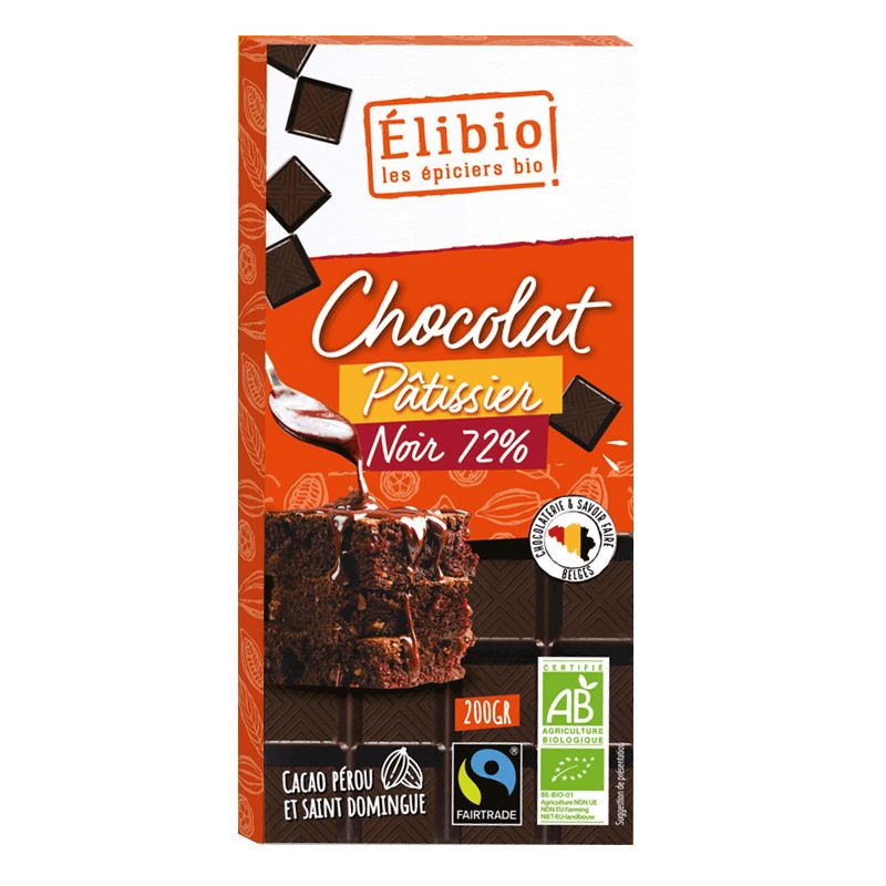 CHOCOLAT BIO NOIR 72 % DESSERT