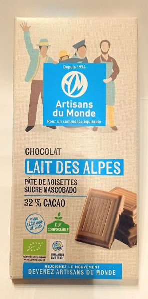 CHOCOLAT LAIT DES ALPES 32%