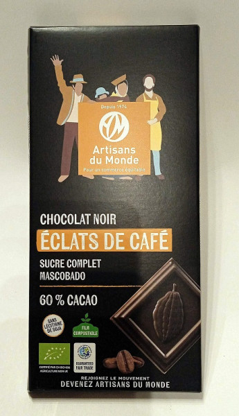 CHOCOLAT NOIR ECLATS DE CAFE 60%