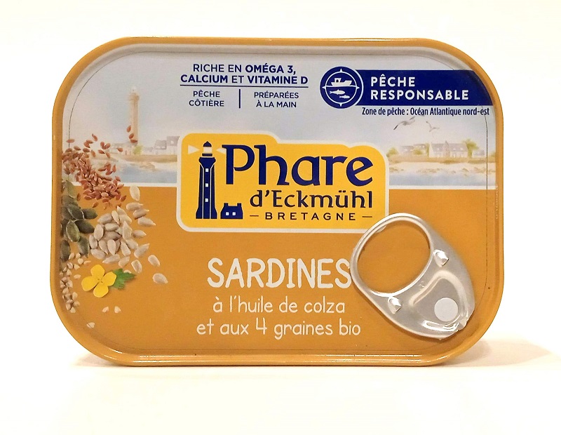 SARDINES HUILE COLZA 4 GRAINES BIO