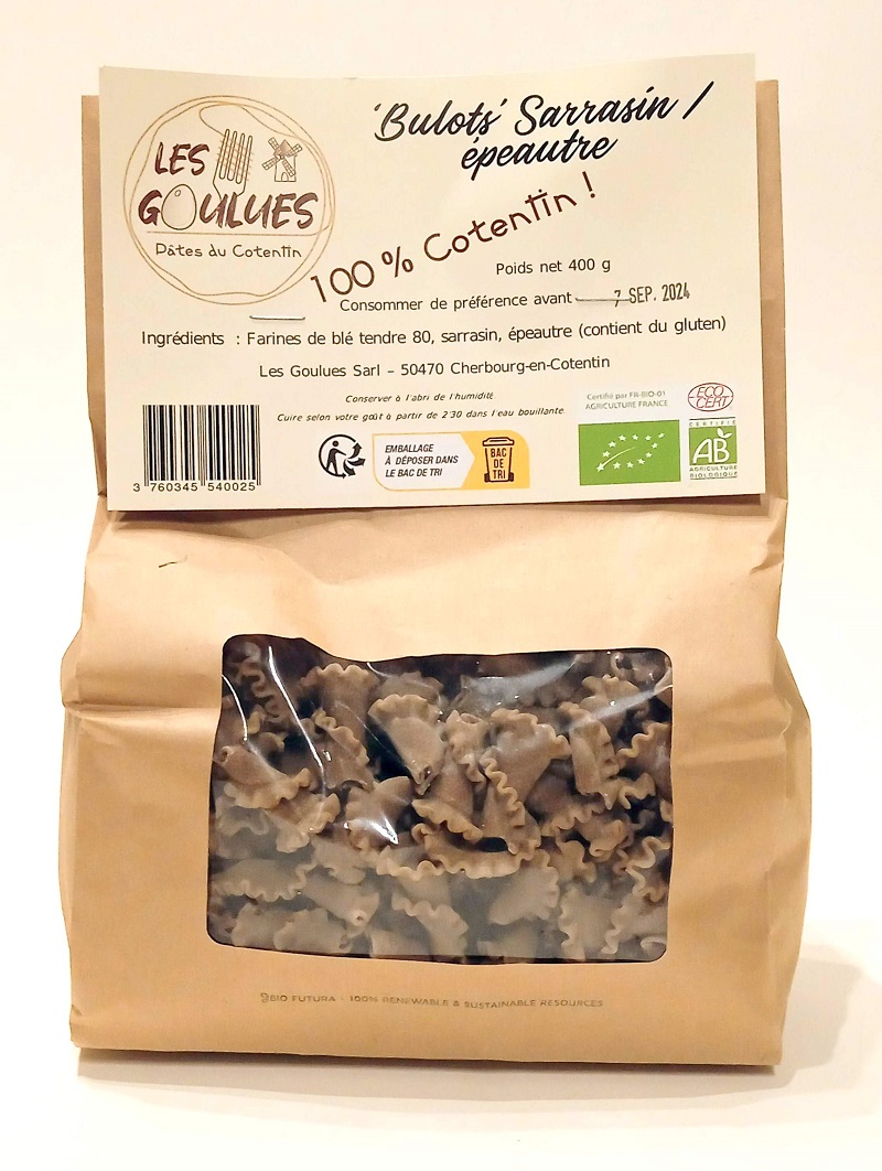 PATES ARTISANALES BIO BULOTS SARRASIN/EPEAUTRE 