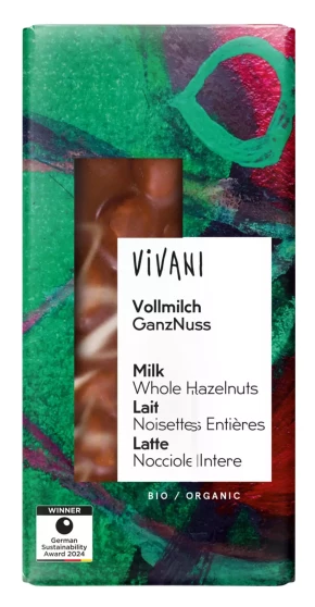 CHOCOLAT BIO LAIT NOISETTES ENTIERES