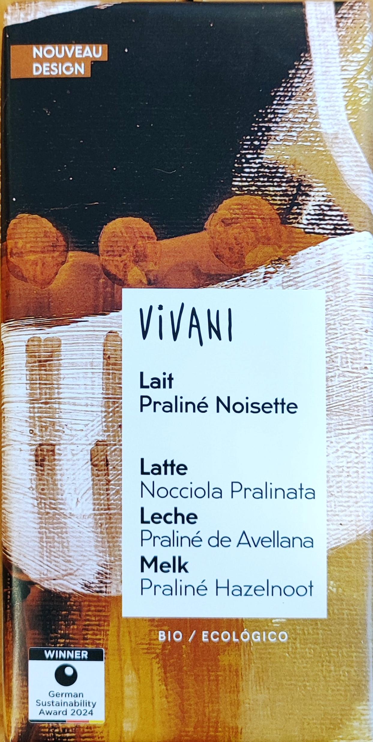 CHOCOLAT BIO LAIT PRALINE NOISETTE 