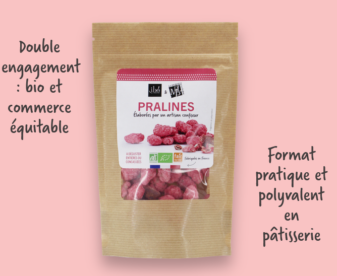 PRALINES BIO ROSES ENTIERES 