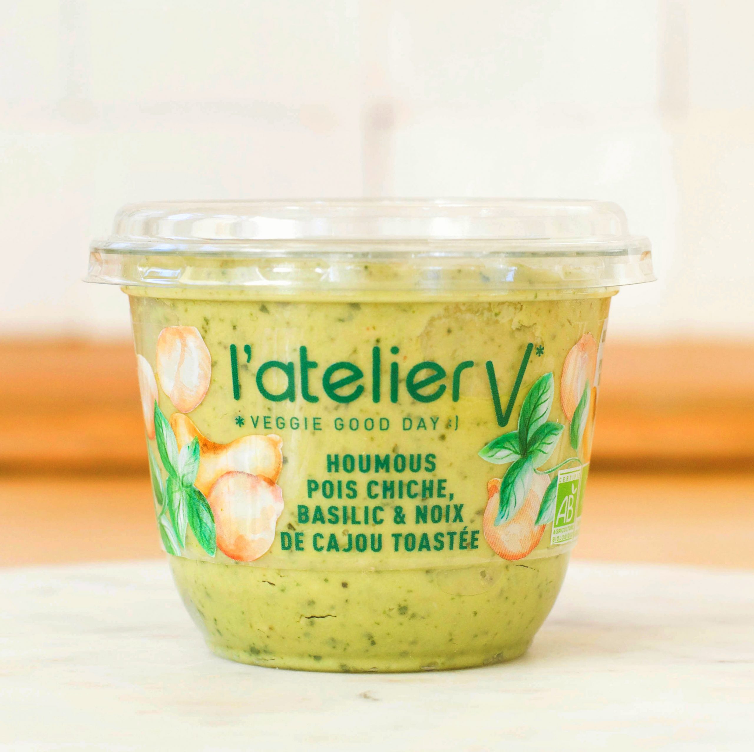 HOUMOUS BIO POIS CHICHE,BASILIC,CAJOU