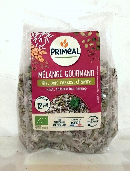 MELANGE GOURMAND : RIZ, POIS CASSES,CHANVRE