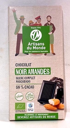 CHOCOLAT NOIR AMANDES 58%